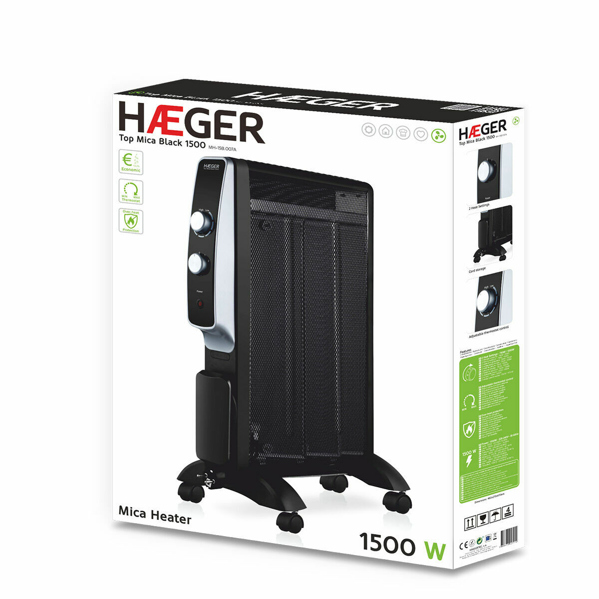 Riscaldamento Haeger MH-15B.007A 1500 W Nero